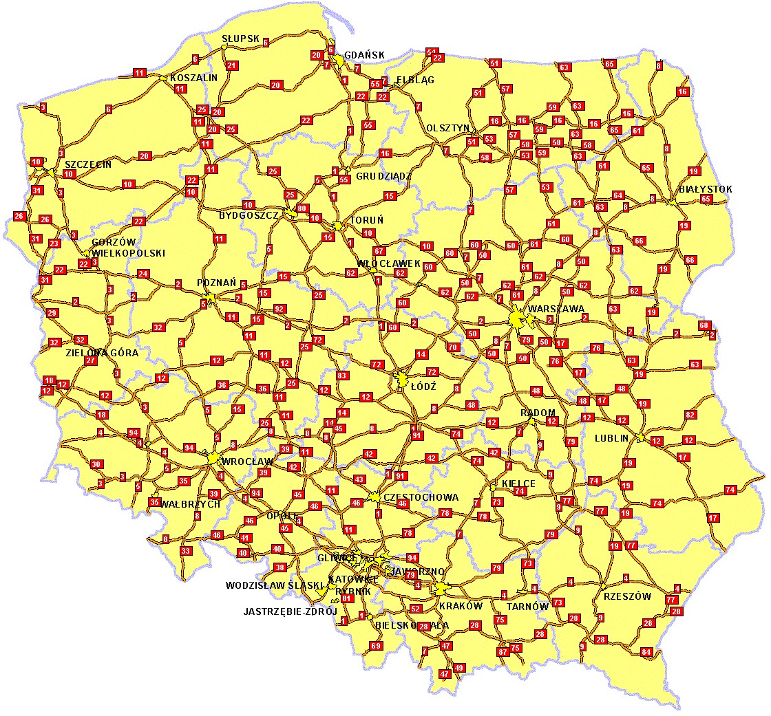 Карта польша подробная